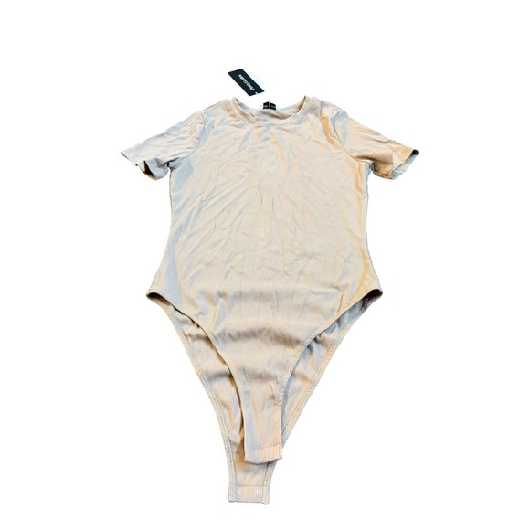 PrettyGarden Tops - NWT PrettyGarden Women's Ribbed Crew Neck Short Sleeve Bodysuit
